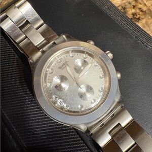Swatch Silver Chronograph Watch